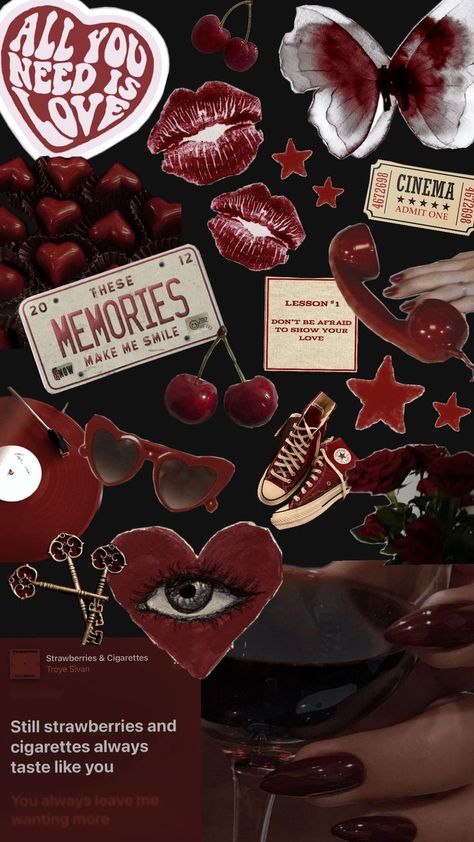 Cherry red wallpaper, mood board Cherry Asthetic Picture, Valentine Mood Board, Cherry Red Wallpaper Iphone, Red Astethics Wallpaper, Dark Cherry Wallpaper, Cherry Red Wallpaper Aesthetic, Cherry Lockscreen, Black Cherry Aesthetic, Cherry Red Aesthetic Wallpaper