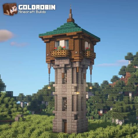 Minecraft Inspirational on Instagram: “Medieval lookout tower by @xgoldrobin ✅Follow @minecraftinspirational for more Inspirational Builds ━━━━━━━━━━━━━━━━━━━━ Build by…” Minecraft Building Tutorials, Rumah Minecraft Sederhana, Minecraft Mansion, Minecraft Structures, Minecraft Interior Design, Bangunan Minecraft, Minecraft House Plans, Minecraft Cottage, Minecraft Castle