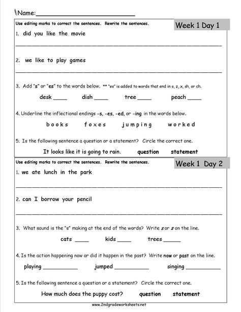 Free 2nd Grade Daily Language Worksheets Daily Oral Language 2nd Grade, Ela Worksheets 2nd Grade, Second Grade Grammar Worksheets, 2nd Grade Grammar Worksheets Free, Second Grade Language Arts Worksheets, Language Worksheets Grade 1, 2nd Grade Language Arts Worksheets Free Printable, 2nd Grade Worksheets Free Printables Reading, Second Grade Worksheets Free Printables