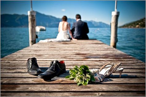 must have this photo on our special pier, definitely with the munchkin between us Dock Wedding, Lake Wedding Photos, Lake Garda Wedding, Cottage Wedding, Wedding Picture Poses, Lakeside Wedding, Soul Mates, Tahoe Wedding, Lake Pictures