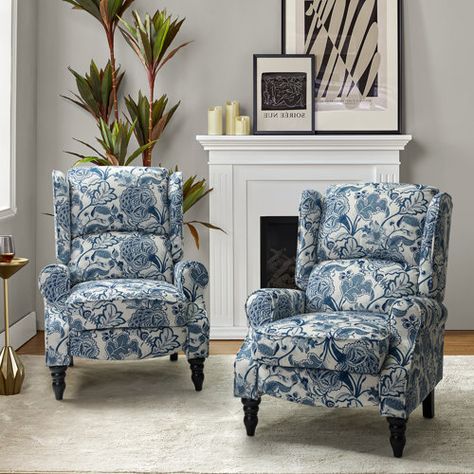 Charlton Home® Breandra 26.13" Wide Manual Wing Chair Recliner | Wayfair Wingback Recliner, Chair Recliner, Contemporary Classic, Wing Chair, Beachcrest Home, Wooden Leg, Cushion Pads, Gracie Oaks, Master Suite