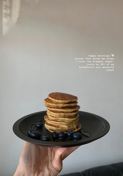 Pancake Ig Story, Breakfast Captions Instagram, Breakfast Instagram Story, Story Captions, Caps Ideas, Food Captions, Snap Ideas, She Quotes, Happy Morning