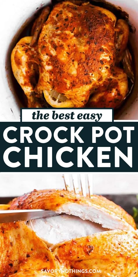 Rotisserie Seasoning, Crockpot Whole Chicken Recipes, Crockpot Whole Chicken, Whole Rotisserie Chicken, Crockpot Rotisserie Chicken, Easy Crockpot Recipes Healthy, Cooking Whole Chicken, Chicken Crockpot Recipes Easy, Whole Chicken Recipes