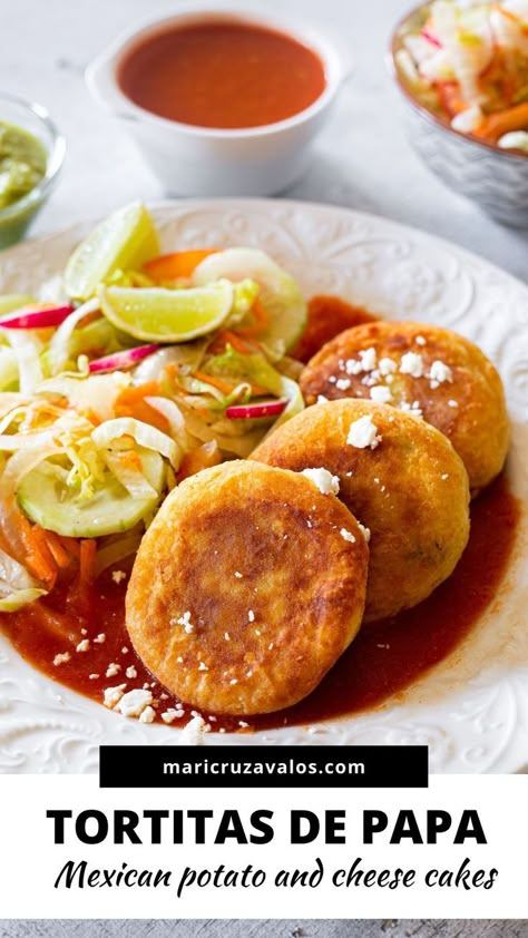 Mexican Recipes With Potatoes, Papas Mexican Potatoes, Mexican Potato Patties, Cheese Filled Potato Cakes, Mexican Food Recipes Potatoes, Potato Mexican Recipes, Cheese Stuffed Potato Cakes, Mexican Potato Recipes, Queso Panela Recipes