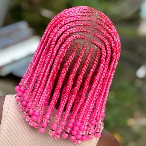 #braids Pink Fulani Braids, Crown Braid, Side Braid, African Braids, Braids, Hairstyles, Pink, Plaits