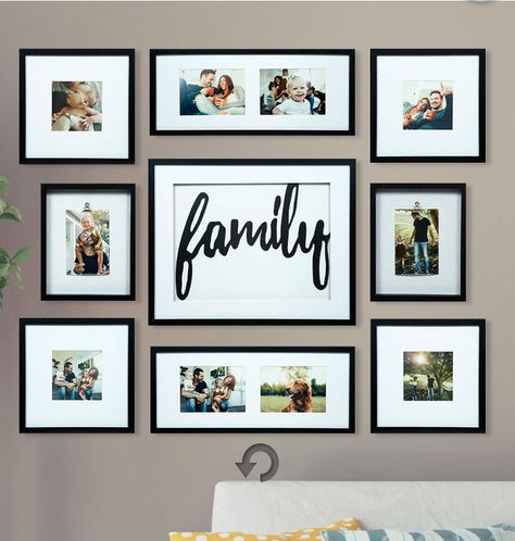 Photo Hanging, Family Photo Wall, Family Wall Decor, Photo Wall Gallery, Diy Picture Frames, Family Decor, Family Wall, Wall Gallery, A Living Room