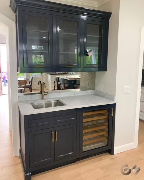 GS woodworking on Instagram: “If your wet bar is functional and useful to you but you don’t love its look, consider making a few updates to make it more contemporary.…” Basement Bar With Sink, Ikea Bar Cabinet Hack, Wet Bar Island, Ikea Bar Cabinet, Small Wet Bar Ideas, Corner Wet Bar, Basement Wet Bar Ideas, Small Wet Bar, Basement Tv Rooms