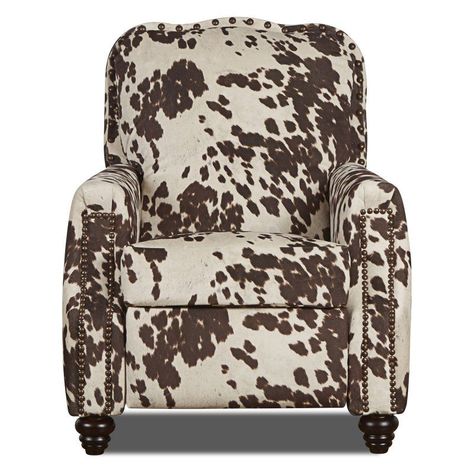 Klaussner Gabby Nailhead Trim Recliner - 12013201671 Western Baby Room, Modern Rustic Bedroom Ideas, Western Baby Nursery, Navy Accent Wall, Cow Print Stuff, Create A Reading Nook, Modern Rustic Bedroom, Velvet Sleeper Sofa, Rustic Bedroom Ideas