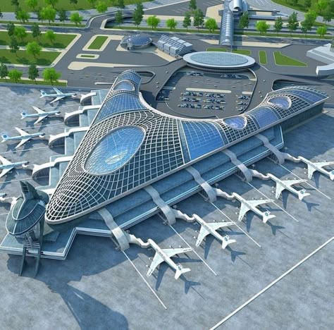 Future Buildings, Landscape Structure, Airport Design, Amazing Buildings, Futuristic City, Future City, Futuristic Technology, Futuristic Architecture, Future Design