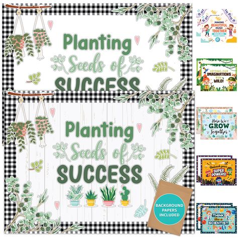 PRICES MAY VARY. BULLETIN BOARD DECOR SET - This bulletin board plants theme includes 74pcs cutouts, an inspirational quote, borders, & background papers, providing everything to decorate classrooms. Mix & match these farmhouse themed classroom decor ENGAGE & INSPIRE - Keep kids inspired with these plant bulletin board decorations. The design combinations are endless with these plant bulletin board set & plant decorations for classroom which are sure to turn classrooms into inspiring space. STUR Farmhouse Decor Classroom, Plant Bulletin Board, Kindness Door, Farmhouse Bulletin Board, Classroom Decor Farmhouse, Plant Classroom Decor, Modern Farmhouse Classroom Decor, Ag Club, Classroom Jobs Bulletin Board