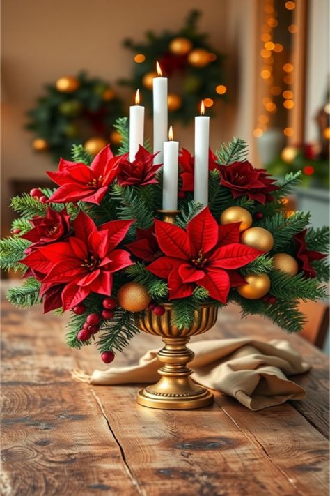 DIY Christmas Floral Arrangements Diy Christmas Floral Arrangements, Simple Floral Arrangements, Christmas Floral Arrangements Diy, Floral Christmas Tree, Diy Floral Arrangements, Church Christmas Decorations, Romantic Christmas Gifts, Inexpensive Christmas Gifts, Inexpensive Christmas