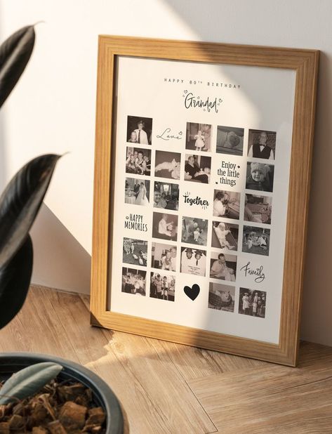 Baby Birthday Pictures, Black And White Filter, Simple Photo Frame, Pop Up Frame, Birthday Presents For Friends, Happy 80th Birthday, Birthday Photo Frame, Framed Wedding Photos, Photo Frame Gift