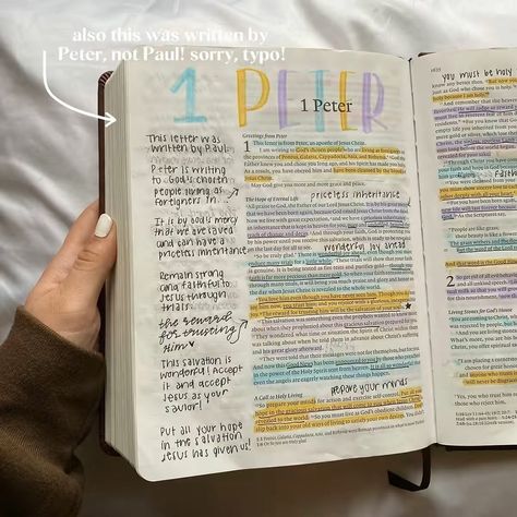 my study of 1 Peter!! remember to read your Bible friends!! 🫶🩷✨ •••••••••••••• #bibleverse #biblestudy #bible #biblejournaling #biblejournalingcommunity #biblejournalinglife #christian #christiangirl #christiangirlinstagram #thelovingbible 1 Peter 1 Bible Journaling, 1 Peter Bible Journaling, Peter Bible, Bible Highlighting, Bible Lettering, Read Your Bible, Journal Bible Quotes, Inspire Bible, Journal Bible