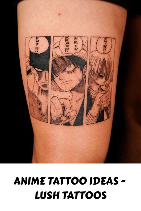 Looking for captivating anime tattoo ideas? Discover symbolic motifs, iconic characters, scenes, and various tattoo styles in this informative post! Animetattoo Ideas For Men, Anime Tattoo Ideas Symbols, Anime Mashup Tattoo, Studio Ghibli Tattoo, Scene Tattoo, Create A Tattoo, Ghibli Tattoo, Naruto Tattoo, One Piece Tattoos