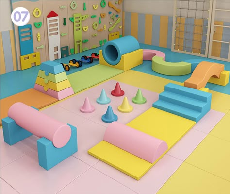 Indoor Kids Play Area, Baby Indoor Playground, Daycare Room Design, Indoor Playground Design, Playground Indoor, Indoor Play Area, Indoor Playroom, Kindergarten Interior, Daycare Decor