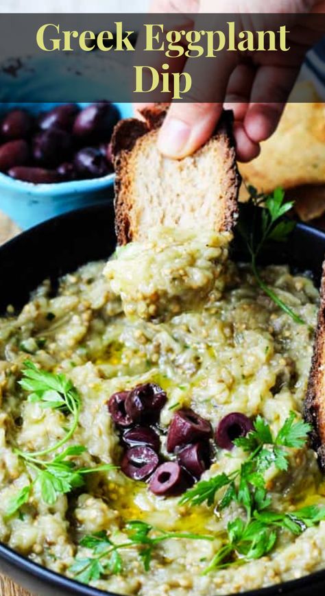 Melitzanosalata Recipe, Greek Eggplant Dip, Greek Eggplant, Eggplant Dip Recipes, Greek Meze, Eggplant Recipes Easy, Greek Appetizers, Eggplant Dip, Eggplant Dishes