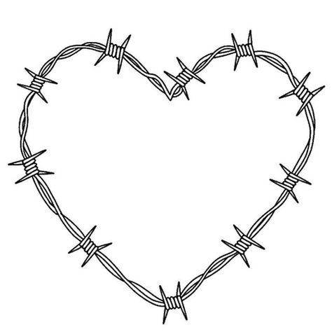 Barb Wire Heart Tattoo, Barbwire Heart Tattoo, Tattoo Main, Tattoo Png, Barbed Wire Tattoos, Inkbox Tattoo, Hand Drawings, Tattoo Signs, Doodle Tattoo