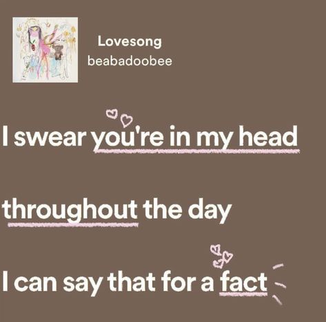 Beabadoobee Lovesong, Love Song Lyrics Quotes, You Are My Moon, Meaningful Lyrics, Song Lyric Quotes, Romantic Song Lyrics, Lyrics Aesthetic, Me Too Lyrics, I Love My Girlfriend