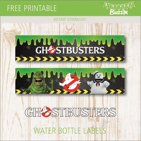 Ghostbusters Printables Free, Ghost Busters Birthday Party, Cinema Ideas, Ghostbusters Birthday, Ghostbusters Birthday Party, Ghostbusters Theme, Water Bottle Labels Birthday, Cinema Idea, Ghostbusters Party