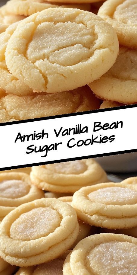 Discover the 2024 edition of Amish Sugar Cookies, enhanced with vanilla bean and sea salt for a modern touch. Perfectly soft and subtly sweet, these cookies are ideal for any occasion. Try this timeless recipe with a contemporary flair today! Soft And Chewy Brown Sugar Amish Cookies, Ethels Sugar Cookies Recipe, Recipes Using Vanilla Bean Paste, Buttermilk Sugar Cookies, Sugar Cookie Recipe No Butter, Vanilla Bean Cookies, Christmas Cutout Cookie Recipe, Vanilla Bean Recipes, Vanilla Cookie Recipe