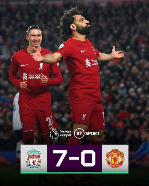 BT Sport on Instagram: "A tough night at Anfield for Manchester United 😳" Liverpool Vs Manchester United 7-0, Liverpool Vs Manchester United, Liverpool Kit, Liverpool Premier League, Liverpool Champions, Tnt Sports, Soccer Photography, Good Morning My Friend, Color Splash Photography