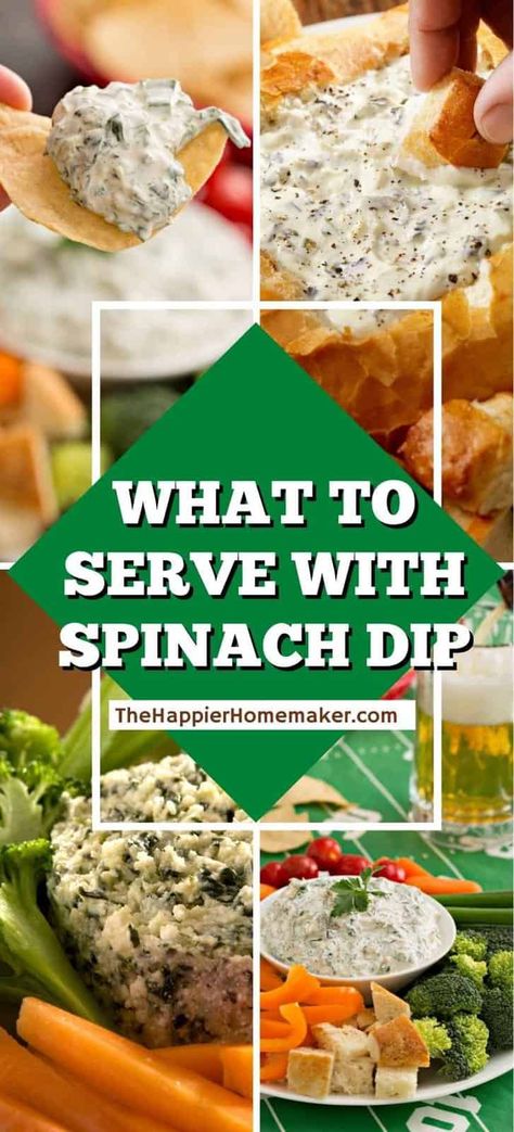 What To Serve With Spinach Artichoke Dip, Spinach Dip Display, Spinach Dip Ideas, Spinach Avocado Dip, Knorr Spinach Dip Recipe, Spinach Dip Appetizers, Fresh Spinach Dip, Spinach Dip Cold, Baked Spinach Dip