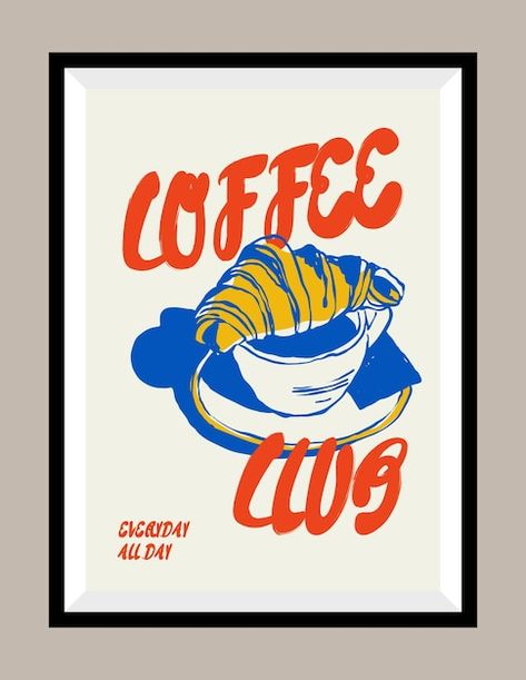 Minimalist coffee hand drawn vector illu... | Premium Vector #Freepik #vector #modern #kitchen #breakfast #abstract Breakfast Graphic Design, Minimalist Poster Design, Minimalist Coffee, 1960s Style, Coffee Illustration, Hand Drawn Vector Illustrations, Pet Sitting, Hand Drawn Vector, Frame Template