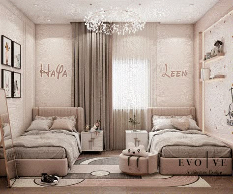 Modern Girls Bedroom Ideas, Room Ideas For Two Sisters, Sisters Room Ideas, Bedroom Ideas For Two Sisters, Bedroom For Two Sisters, Modern Girls Bedroom, Sisters Bedroom Ideas, Sisters Bedroom, Twin Girl Bedrooms