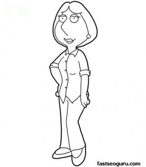 Printable Lois Family Guy coloring page - Printable Coloring Pages For Kids Griffin Drawing, I Griffin, Family Guy Cartoon, Lois Griffin, Drawing Lessons For Kids, How To Draw Steps, Family Man, Drawing Tutorials For Kids, Drawing Cartoon Characters