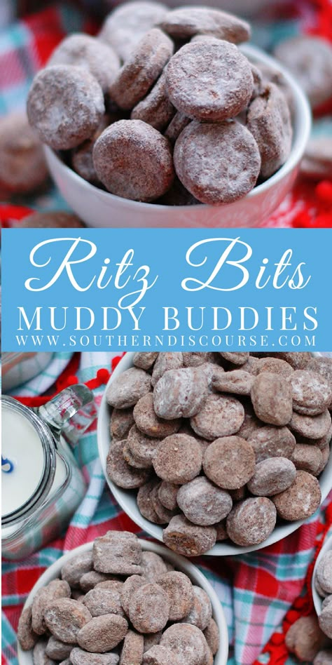 Candy Appetizers, Party Snack Mix Ideas, Packable Snacks, Dandy Doo Cookies With Ritz Crackers, Ritz Bits Churros Recipe, Brownie Muddy Buddies Recipe, Ritz Bits Recipes, Snack Mix With Ritz Bits, Keto Trail Mix Recipe