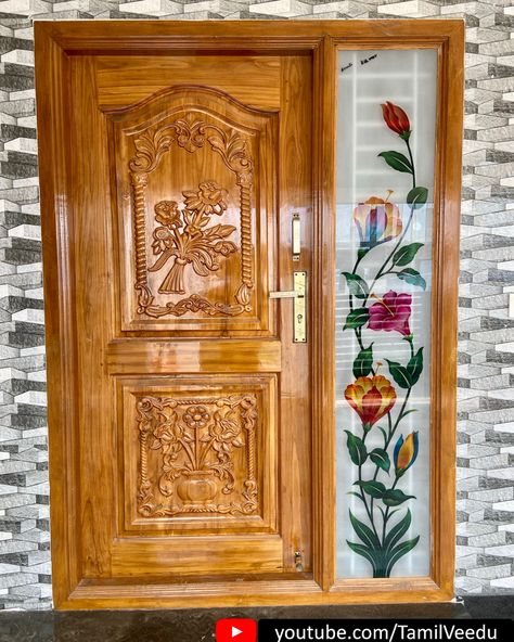 Main Single Door Design, Main Single Door Design Entrance, Main Door Window Glass Design, Main Door Glass Design, Main Door Design Wooden, Wood Main Door Design, Teak Wood Main Door Design, Teak Wood Main Door, Door Design Entrance