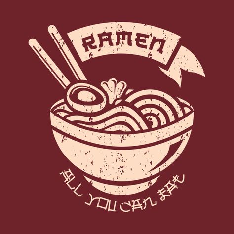 Ramen Logo Design Ideas, Ramen Logo, Noodle Logo, Tofu Ramen, Ramen Design, Ramen House, Sushi Logo, Japanese Food Illustration, Japan Graphic Design