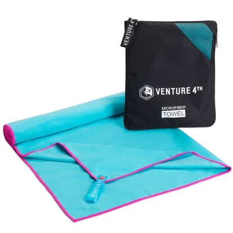 VENTURE 4TH Quick Dry Microfiber Towel  Odor Resistant  High Performance Towels For Gym  Camping  Travel  Yoga and Beach BluePink Medium  Includes Tear Resistant Bag >>> More info could be found at the image url.(It is Amazon affiliate link) #TravelAccessoriesIdeas Quick Dry Towel, Travel Towel, Camping Essentials, Microfiber Towel, Accessories Ideas, Amazon Products, Unique Colors, Travel Accessories, Fun Stuff