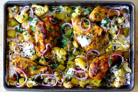 sheet pan chicken tikka – smitten kitchen Smitten Kitchen Recipes, Chicken Receipes, Pan Cooking, Plats Healthy, Sheet Pan Chicken, Sheet Pan Suppers, Edible Creations, Pan Dinners, Ethnic Food