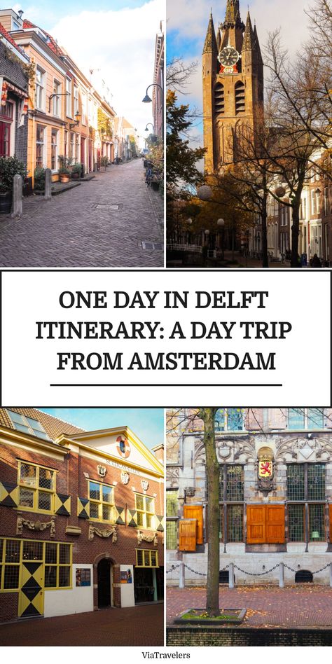 One day in Delft itinerary with street views, Nieuwe Kerk, a historic building, and the town hall. Amsterdam 2 Day Itinerary, Amsterdam Itinerary 4 Days, Two Days In Amsterdam, Three Days In Amsterdam, Day Trips From Amsterdam, Best Weekend Trips, Dream Mansion, Iceland Travel, Old Church