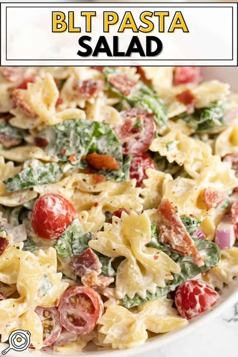 Blt Pasta Salad Recipe, Easy Cold Pasta Salad, Cold Pasta Recipes, Twisted Pasta, Budget Bytes Recipes, Cold Pasta Dishes, Blt Pasta Salad, Cold Salad Recipes, Bacon Lettuce Tomato