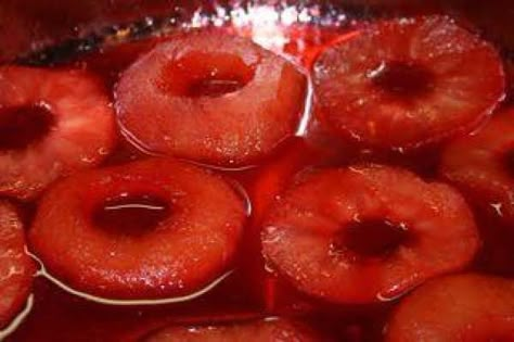 Mother's Cinnamon Apple Rings Red Hot Cinnamon Apples, Red Hot Apples, Hot Cinnamon Apples, Spiced Apple Rings, Spiced Apples Recipe, Apple Rings Recipe, Cinnamon Pickles, Red Hot Candy, Cinnamon Apple Rings