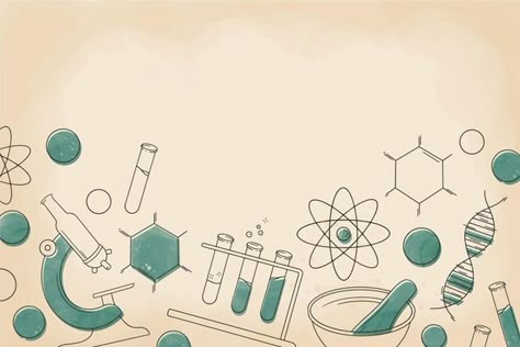 Vintage science background | Free Vector #Freepik #freevector #background #vintage #school #education Chemistry Background Design, Chemistry Art Design, Stem Background, Chemistry Background, Science Powerpoint, Science Drawing, Graduated Cylinders, Chemistry Art, Background Ppt