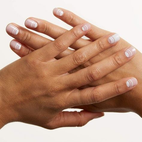 A soft powdery pinky with concentric white semi-circles atop your cuticle. Third row: The opposite of the top two rows, The extra row features a white base with pink concentric circles. Designed by Madeline Poole (@mpnails) for the "In The Air" collectionFinish: GlossyOpacity: Full #nail ideas #nailart #coffinnails Turtle Nail Art, Iridescent Nail Polish, Blue Matte Nails, Blue Coffin Nails, Minx Nails, Green Nail Polish, Studded Nails, Moon Rising, Concentric Circles