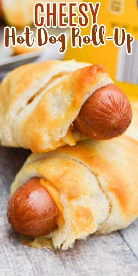 Toasted Hot Dog Roll Ups, Bread Roll Ups Recipes, Hot Dog Roll Ups, Hot Dog Rolls, Stuffed Breads, Hot Dogs Recipes, Crescent Recipes, Crescent Roll Recipes, Hot Dog Recipes