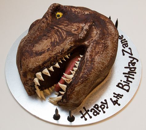 Trex Cake, Dino Torte, Dinosaurs Cake, Dinosaur Stomp, Chocolate Cake With Chocolate Ganache, T Rex Cake, Cake With Chocolate Ganache, Savory Cakes, Dino Cake