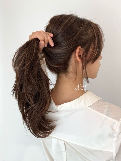 Brown Hair Subtle Highlights, Asian Brown Hair, Asian Hair Dye, Brown Hair Korean, Gorgeous Brown Hair, Soft Brown Hair, Hair Color Asian, Korean Hair Color, Hair Color Underneath