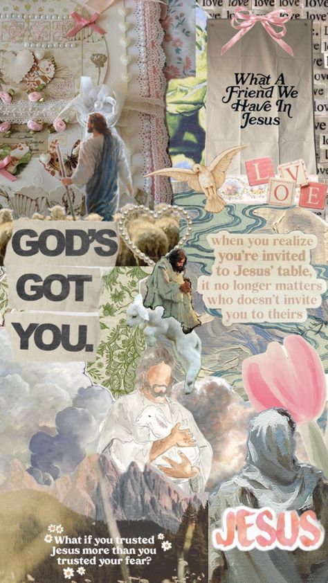 God Posters Aesthetic, Bible Pictures Aesthetic, Christian Girly Wallpapers, Daughter Of The King Wallpaper, Christian Emojis, Cute Bible Verse Wallpaper Iphone, Faith Collage, Christian Wallpaper Collage, Christian Collage Wallpaper