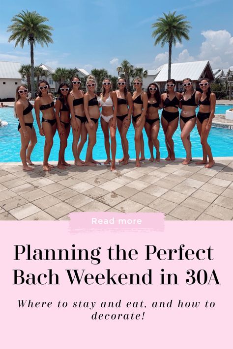 Destin Beach Bachelorette Party, Casual Beach Bachelorette, Bachelorette In Rosemary Beach, Beach Bacherlotte Party, Bach Beach Party, Seaside Fl Bachelorette Party, Bachelorette Planning Guide, Miramar Beach Bachelorette, Destin Bachelorette Party Itinerary