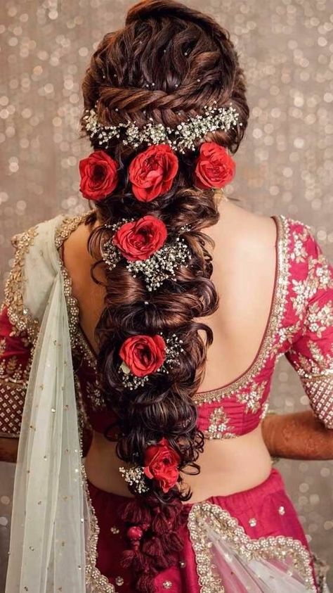 Reception Hairstyles, Bridal Hair Decorations, Bridal Hairstyle Indian Wedding, Bridal Braids, Bridal Hair Buns, Indian Wedding Hairstyles, Braided Bun Hairstyles, Bun Styles, Long Hair Wedding Styles