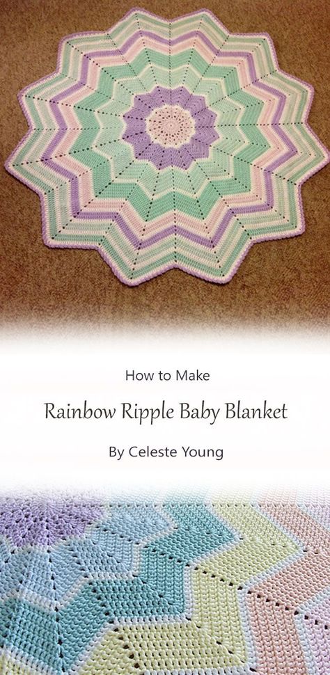 Rainbow Ripple Crochet Blanket, Rainbow Ripple Baby Blanket, Rainbow Ripple Baby Blanket Free Crochet, Easy Crochet Baby Blanket For Beginners Simple Free Pattern Blankets, Rainbow Baby Crochet Blanket, Quick Crochet Baby Blanket Free Pattern Simple Easy, Ripple Baby Blanket Crochet Pattern, Square Baby Blanket Crochet, Rainbow Baby Blanket Crochet