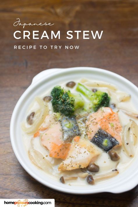 a small bowl of japanese cream stew on top of a table Asian Seafood Soup Recipes, Japanese Cream Stew Recipe, Asian Seafood Soup, Asian Soup Recipes With Shrimp, Japanese Clear Soup Recipe Easy, Japanese Cream Stew, Cream Stew, Easy Asian, Easy Asian Recipes