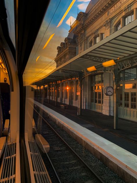 Looking Out Train Window Aesthetic, Train View Window, Train Window Photography, Window View City, Sunrise Window, Perspective Reference, Train View, Train Aesthetic, Nice Poster