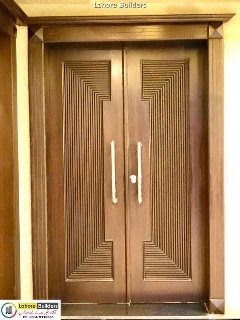 Main Door Jodi Design, Modern Wooden Double Doors Entrance Front Entry, Main Door Designs Indian, Modern Main Door Design, Door Design Exterior, Modern Main Door, Main Entrance Wooden Doors, Door Designs For Home, Main Door Design Photos