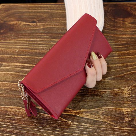 Hand Pars, Long Wallet Pattern, Diy Luxury, Luxury Instagram, Gucci Nike, Money Purse, Accessories Bag, Tassels Fashion, Pu Leather Wallet